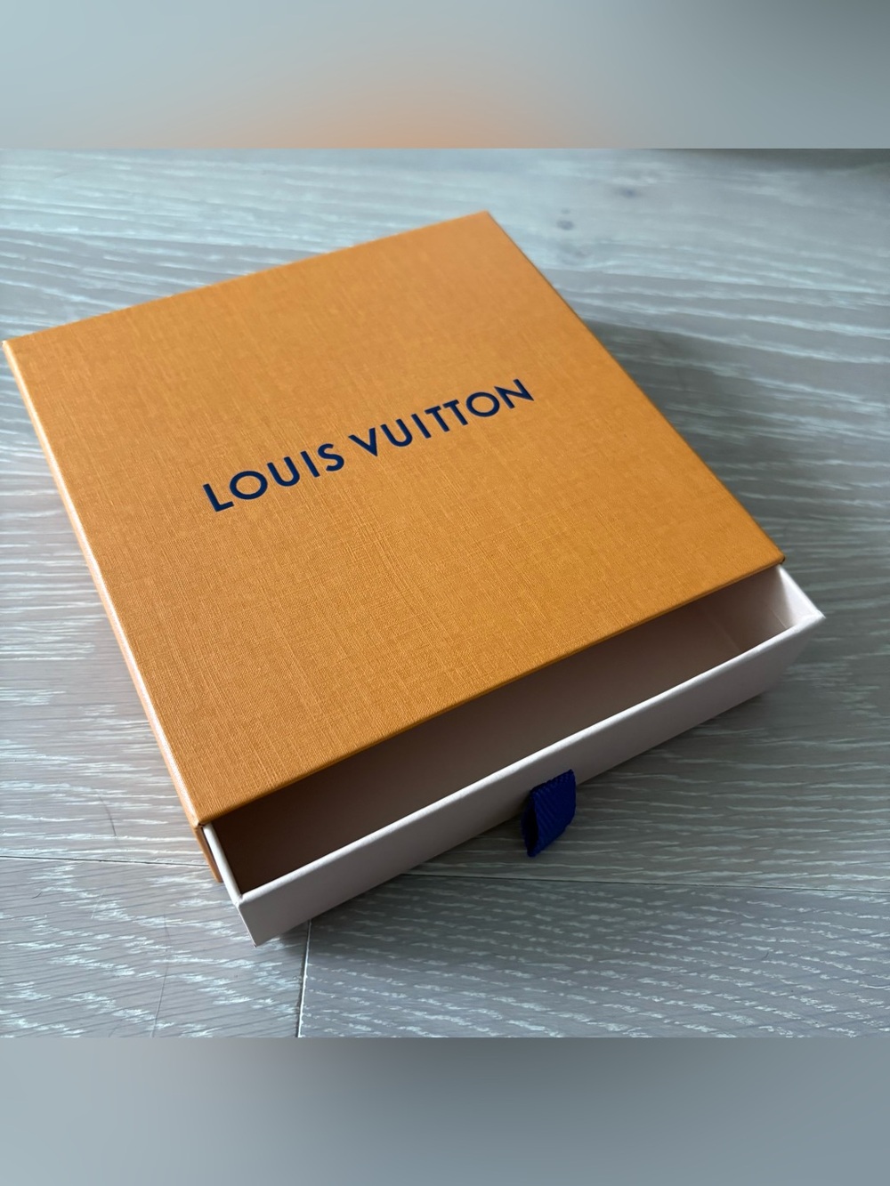 Louis Vuitton Orange Box with Logo and White Drawer